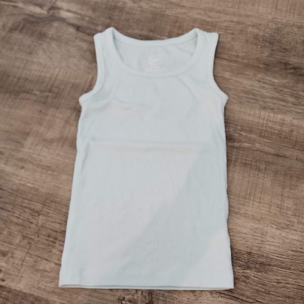 Wonder Nation White Ribbed Tank Top Sleeveless Crew Neck
